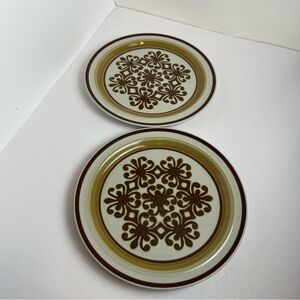 2 Acsons Granada Dinner Plates 10.5” Genuine Stone Ware 1065 Japan MCM Hippie